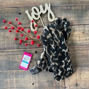 Vince Cameo Faux Fur Animal Print Gloves